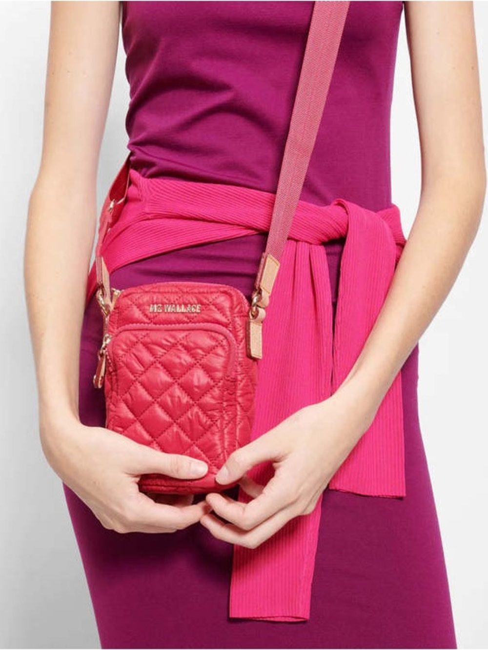 MZ Wallace Metro Crossbody Bag in Punch Pink